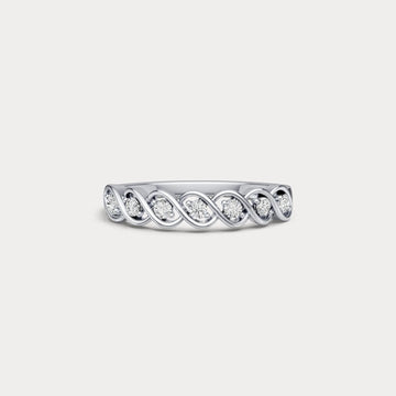 Liora Muse 0.25ct Round Lab-Grown Diamond Twist Band Ring in Sterling Silver