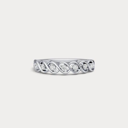 Liora Muse 0.25ct Round Lab-Grown Diamond Twist Band Ring in Sterling Silver