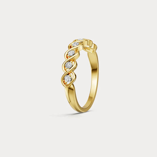 Liora Muse 0.25ct Round Lab-Grown Diamond Twist Band Ring in 9K Solid Gold