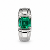 Atelier Gemstone 1.5 Carat Square Cut Emerald Men's Ring in 925 Sterling Silver