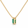 Atelier Gemstone 1.3 Carat Emerald Cut Lab Grown Emerald Pendant Necklace in 925 Sterling Silver
