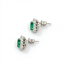 Atelier Gemstone 1.5 Carat Oval Cut Lab Grown Diana Emerald Earrings in 925 Sterling Silver