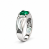 Atelier Gemstone 1.5 Carat Square Cut Emerald Men's Ring in 925 Sterling Silver