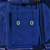 Atelier Gemstone 1.5 Carat Oval Cut Lab Grown Diana Emerald Earrings in 925 Sterling Silver