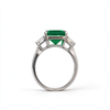 Atelier Gemstone 3.98 Carat Emerald Cut Lab Grown Emerald Ring in 925 Sterling Silver