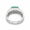 Atelier Gemstone 1.5 Carat Square Cut Emerald Men's Ring in 925 Sterling Silver