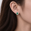 Atelier Gemstone 1.5 Carat Oval Cut Lab Grown Diana Emerald Earrings in 925 Sterling Silver