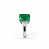 Atelier Gemstone 3.98 Carat Emerald Cut Lab Grown Emerald Ring in 925 Sterling Silver