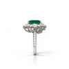 Atelier Gemstone 3.13 Carat Emerald-Cut Lab-Grown Emerald 2-in-1 Ring & Necklace with 1.73 Carat Side Diamonds in 18K White Gold