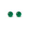 Atelier Gemstone 2.6 Carat Round Cut Lab Grown Emerald Earrings in 925 Sterling Silver