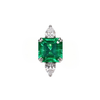 Atelier Gemstone 3 Carat Square Cut Emerald Ring in 925 Sterling Silver