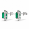 Atelier Gemstone 4.2 Carat Emerald Cut Lab Grown Emerald Earrings in 925 Sterling Silver