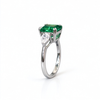 Atelier Gemstone 3 Carat Square Cut Emerald Ring in 925 Sterling Silver