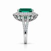 Atelier Gemstone 4.83 Carat Emerald Cut Lab-Grown Emerald Ring with 1.81 Carat Side Diamonds in Platinum