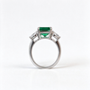 Atelier Gemstone 3 Carat Square Cut Emerald Ring in 925 Sterling Silver