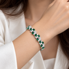Atelier Gemstone 9.21 Carat Oval Cut Lab Grown Emerald Bracelet in 925 Sterling Silver