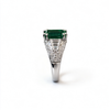 Atelier Gemstone 5.82 Carat Emerald Cut Lab Grown Emerald Ring in 925 Sterling Silver