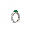 Atelier Gemstone 1.65 Carat Cabochon Cut Lab Grown Emerald Ring in 925 Sterling Silver