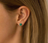 Atelier Gemstone 1.1 Carat Square Cut Lab Grown Emerald Earrings in 925 Sterling Silver