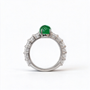 Atelier Gemstone 1.65 Carat Cabochon Cut Lab Grown Emerald Ring in 925 Sterling Silver