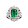 Atelier Gemstone 2.3 Carat Emerald Cut Emerald Ring in 925 Sterling Silver
