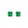 Atelier Gemstone 1.1 Carat Square Cut Lab Grown Emerald Earrings in 925 Sterling Silver