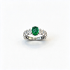 Atelier Gemstone 1.65 Carat Cabochon Cut Lab Grown Emerald Ring in 925 Sterling Silver
