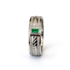 Atelier Gemstone 0.17 Carat Baguette Cut Emerald Men's Ring in 925 Sterling Silver