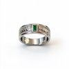 Atelier Gemstone 0.17 Carat Baguette Cut Emerald Men's Ring in 925 Sterling Silver