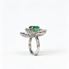 Atelier Gemstone 2.5 Carat Square Cut Emerald Floral Adjustable Ring in 925 Sterling Silver