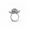 Atelier Gemstone 2.5 Carat Square Cut Emerald Floral Adjustable Ring in 925 Sterling Silver