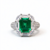 Atelier Gemstone 3.2 Carat Emerald Cut Emerald Ring in 925 Sterling Silver
