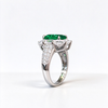 Atelier Gemstone 3.2 Carat Emerald Cut Emerald Ring in 925 Sterling Silver
