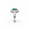 Atelier Gemstone 3.2 Carat Emerald Cut Emerald Ring in 925 Sterling Silver