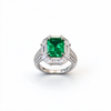 Atelier Gemstone 3.2 Carat Emerald Cut Emerald Ring in 925 Sterling Silver