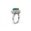 Atelier Gemstone 2.3 Carat Emerald Cut Lab Grown Emerald Halo Ring in 925 Sterling Silver