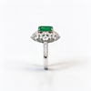 Atelier Gemstone 2.3 Carat Emerald Cut Lab Grown Emerald Halo Ring in 925 Sterling Silver