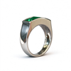 Atelier Gemstone 1.75 Carat Baguette Cut Lab Grown Emerald Men's Ring in 925 Sterling Silver