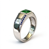 Atelier Gemstone 0.8 Carat Square Cut Lab Grown Emerald Men's Ring in 925 Sterling Silver