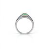 Atelier Gemstone 0.8 Carat Square Cut Lab Grown Emerald Men's Ring in 925 Sterling Silver
