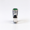 Atelier Gemstone 0.8 Carat Square Cut Lab Grown Emerald Men's Ring in 925 Sterling Silver