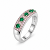 Atelier Gemstone 0.759 Carat Round Cut Lab Grown Emerald Ring in 925 Sterling Silver