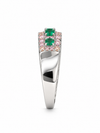 Atelier Gemstone 0.759 Carat Round Cut Lab Grown Emerald Ring in 925 Sterling Silver