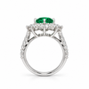 Atelier Gemstone 2.6 Carat Round Cut Lab Grown Emerald Halo Ring in 925 Sterling Silver