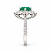 Atelier Gemstone 2.6 Carat Round Cut Lab Grown Emerald Halo Ring in 925 Sterling Silver