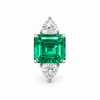 Atelier Gemstone 3.88 Carat Emerald Cut Lab Grown Emerald Ring in 925 Sterling Silver
