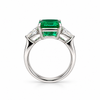Atelier Gemstone 3.88 Carat Emerald Cut Lab Grown Emerald Ring in 925 Sterling Silver