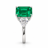 Atelier Gemstone 3.88 Carat Emerald Cut Lab Grown Emerald Ring in 925 Sterling Silver