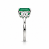 Atelier Gemstone 3.88 Carat Emerald Cut Lab Grown Emerald Ring in 925 Sterling Silver