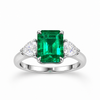 Atelier Gemstone 3.88 Carat Emerald Cut Lab Grown Emerald Ring in 925 Sterling Silver